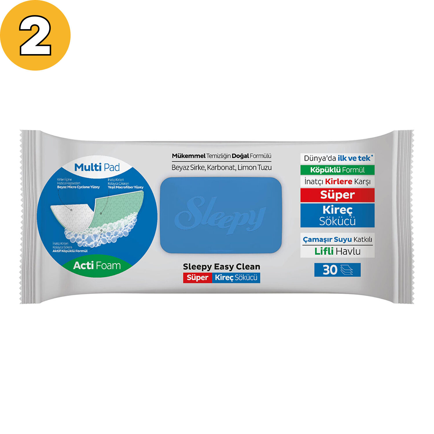 Yüzey Temizlik Havlusu Sleepy Islak Mop 30’lü Kireç Çözücü