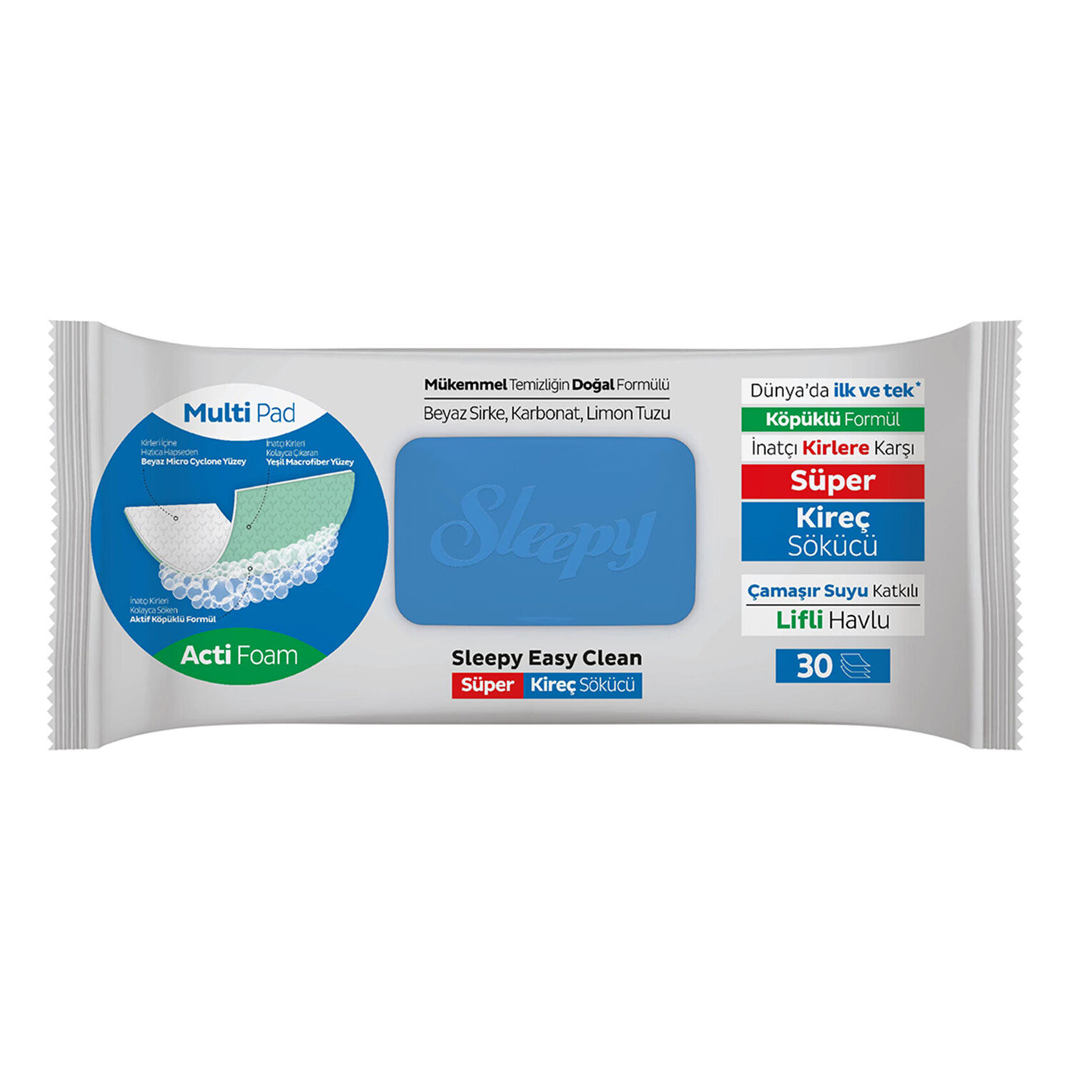 Yüzey Temizlik Havlusu Sleepy Islak Mop 30’lü Kireç Çözücü