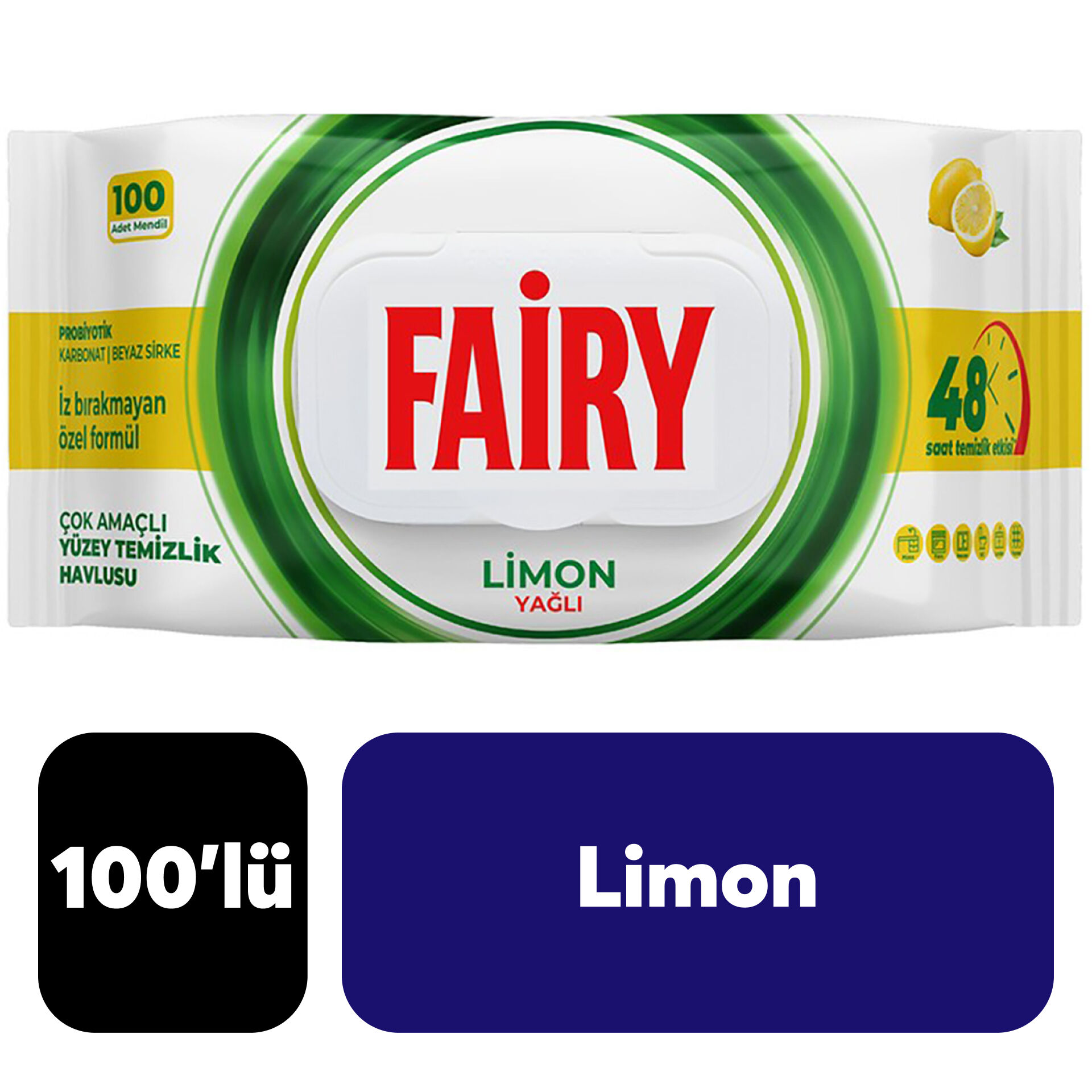 Yüzey Temizlik Havlusu Fairy 100'lü Limon Yağlı