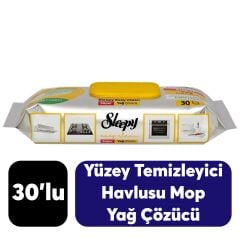 Yüzey Temizlik Havlusu Sleepy Islak Mop 30’lü Yağ Çözücü