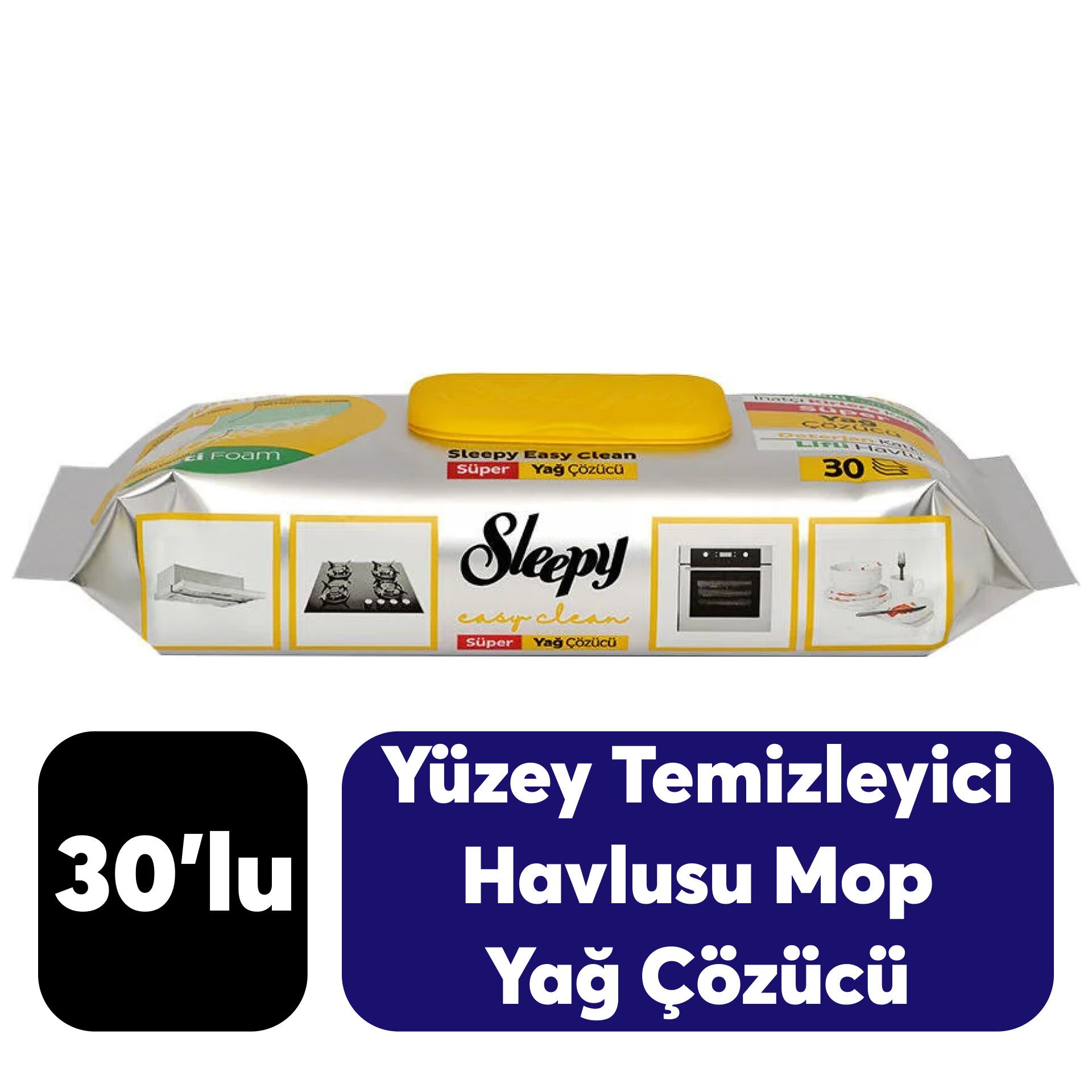 Yüzey Temizlik Havlusu Sleepy Islak Mop 30’lü Yağ Çözücü
