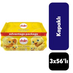 Islak Mendil Dalin Bebek 56 Yaprak 3'lü Paket Kapaklı