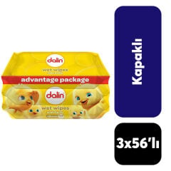 Islak Mendil Dalin Bebek 56 Yaprak 3'lü Paket Kapaklı