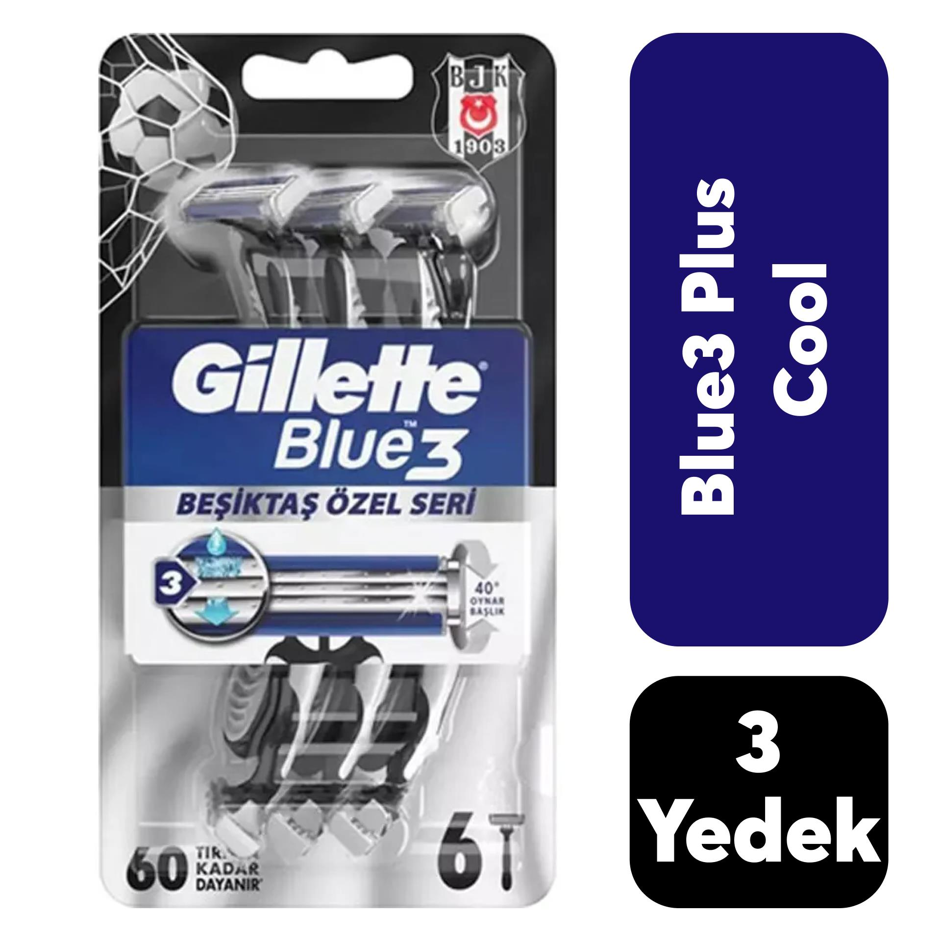 Poşet Gillette Tıraş Bıçağı Blue3 6'lı Beşiktaş