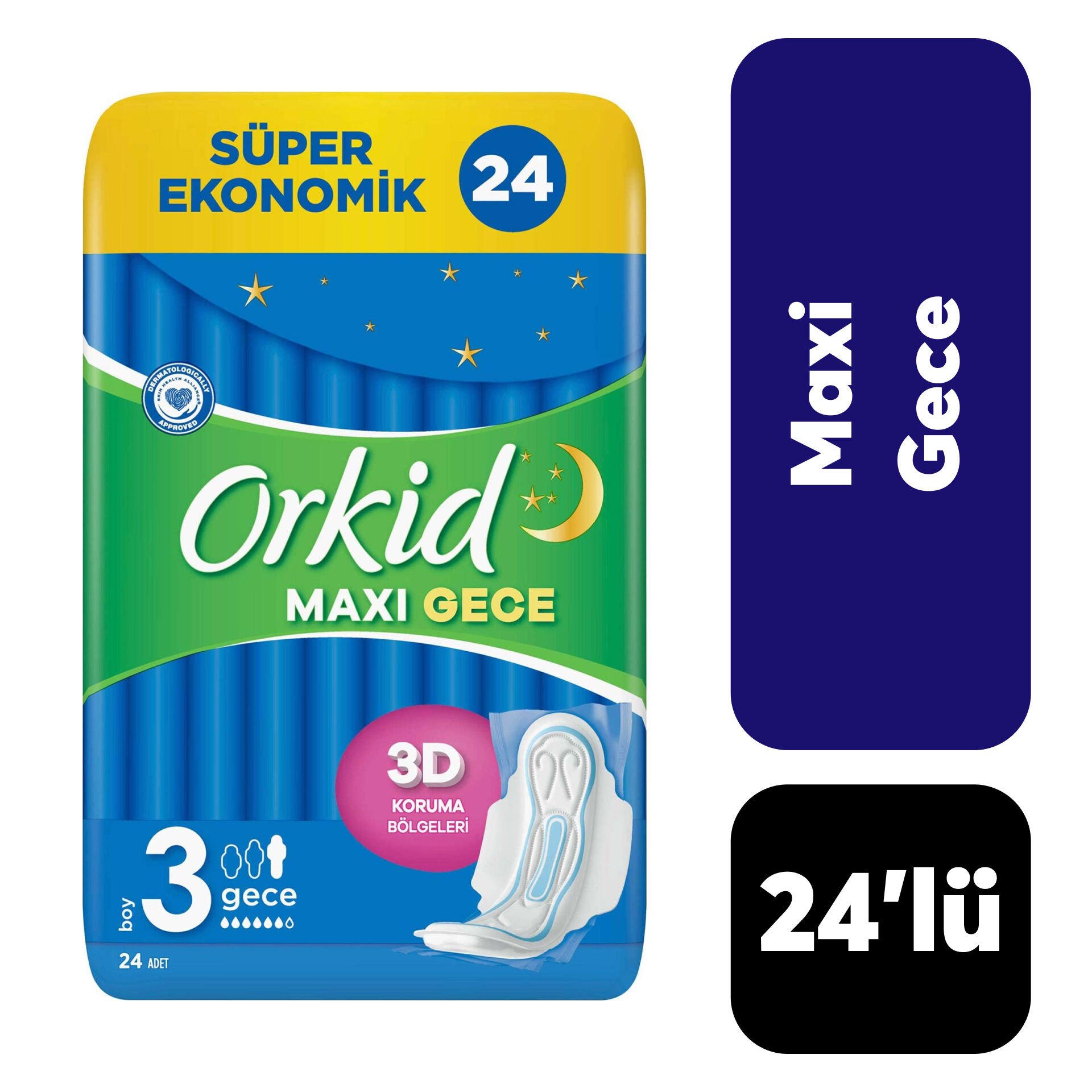 Orkid Ped Maxi Dörtlü Uzun 24'lü