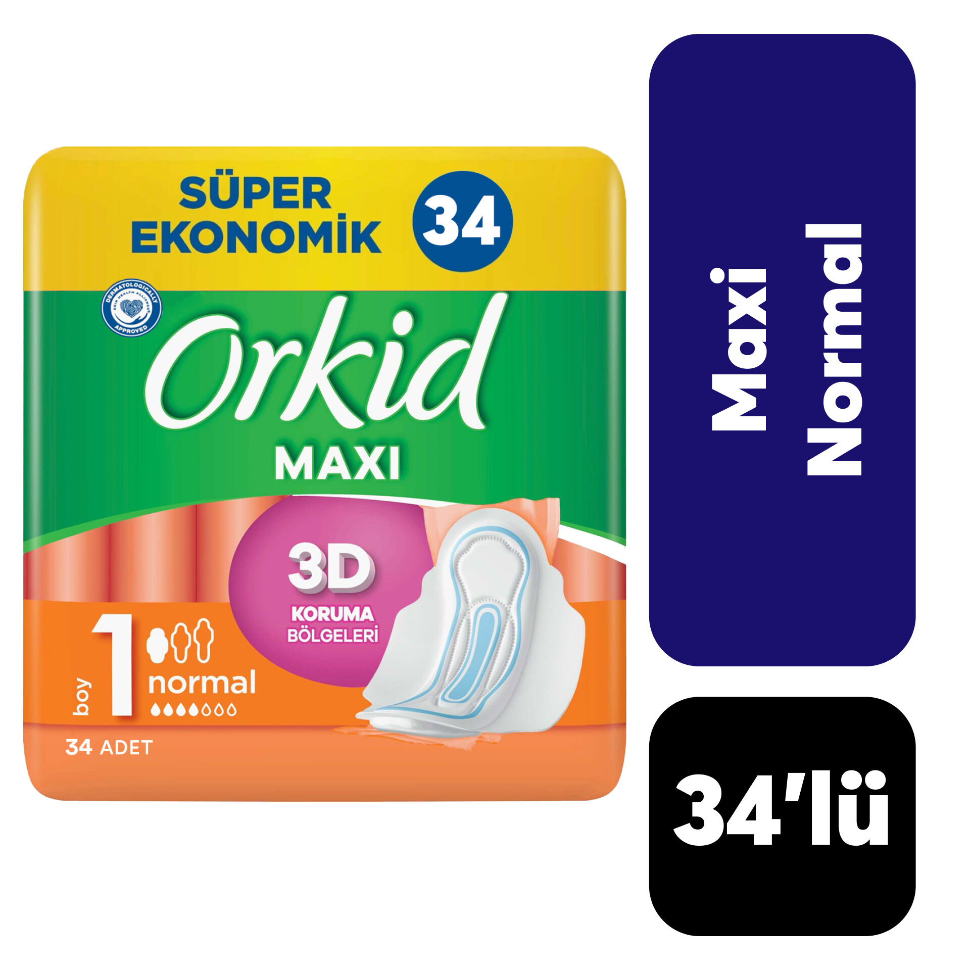 Orkid Ped Maxi Dörtlü Normal 34'lü