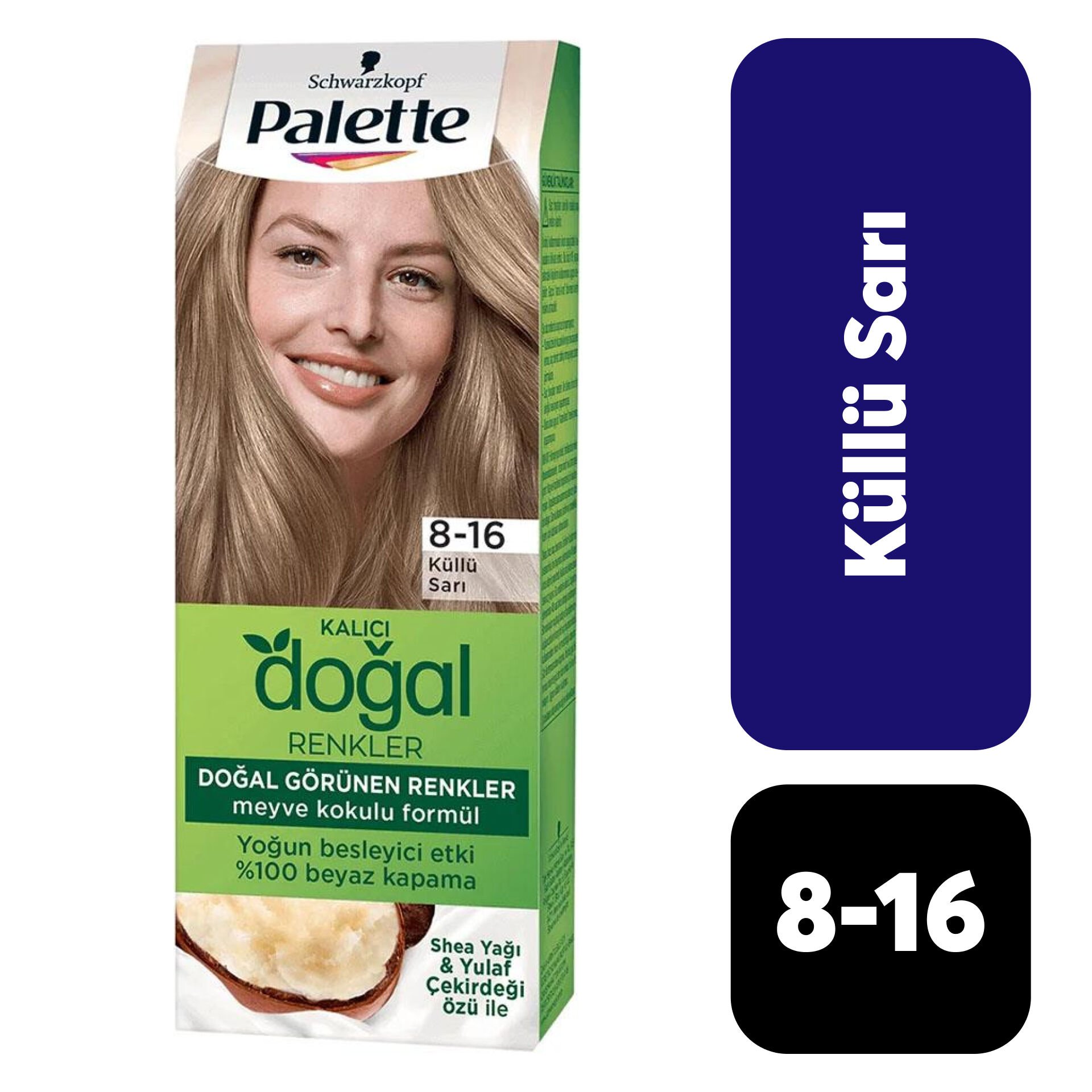 Doğal Palette 8-16 Küllü Sarı