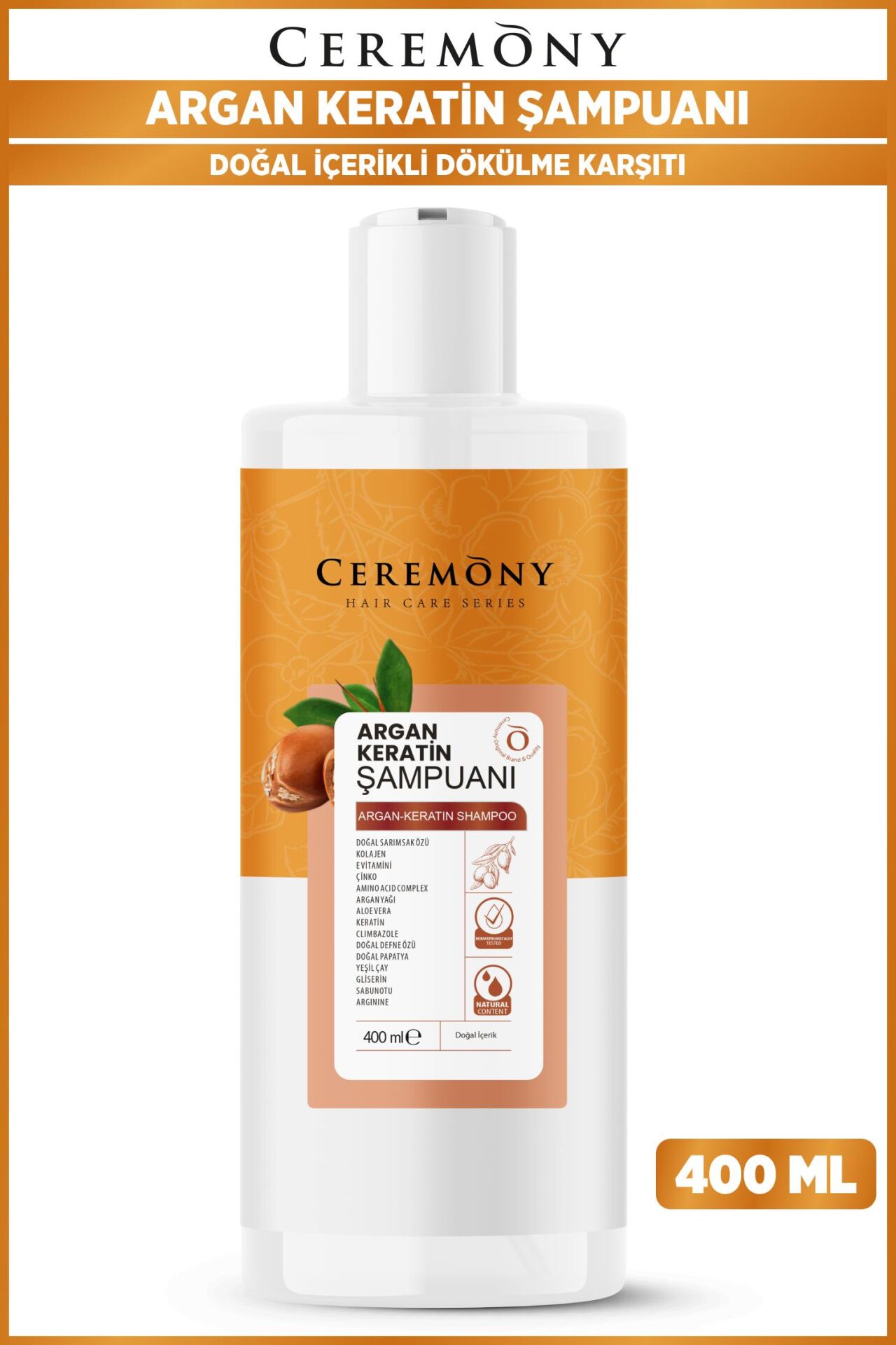 Ceremony Doğal Sarımsaklı,Defne Özlü,Papatyalı 15 Bileşenli Şampuan 400ml