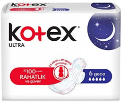 Kotex Hijyenik Ped Ultra Extra Gece 6'lı
