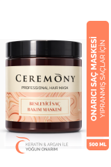 .Ceremony Saç Maskesi 500 ml | Yıpranmış Saçlara Onarıcı Keratin & Argan Bakım
