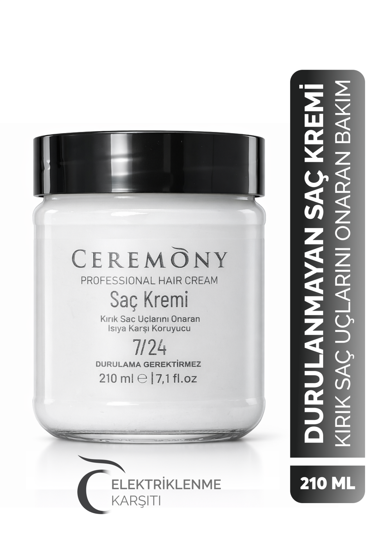 .Ceremony Durulanmayan Saç Kremi 210 ml | Elektriklenme Karşıtı Yumuşaklık & Kolay Tarama