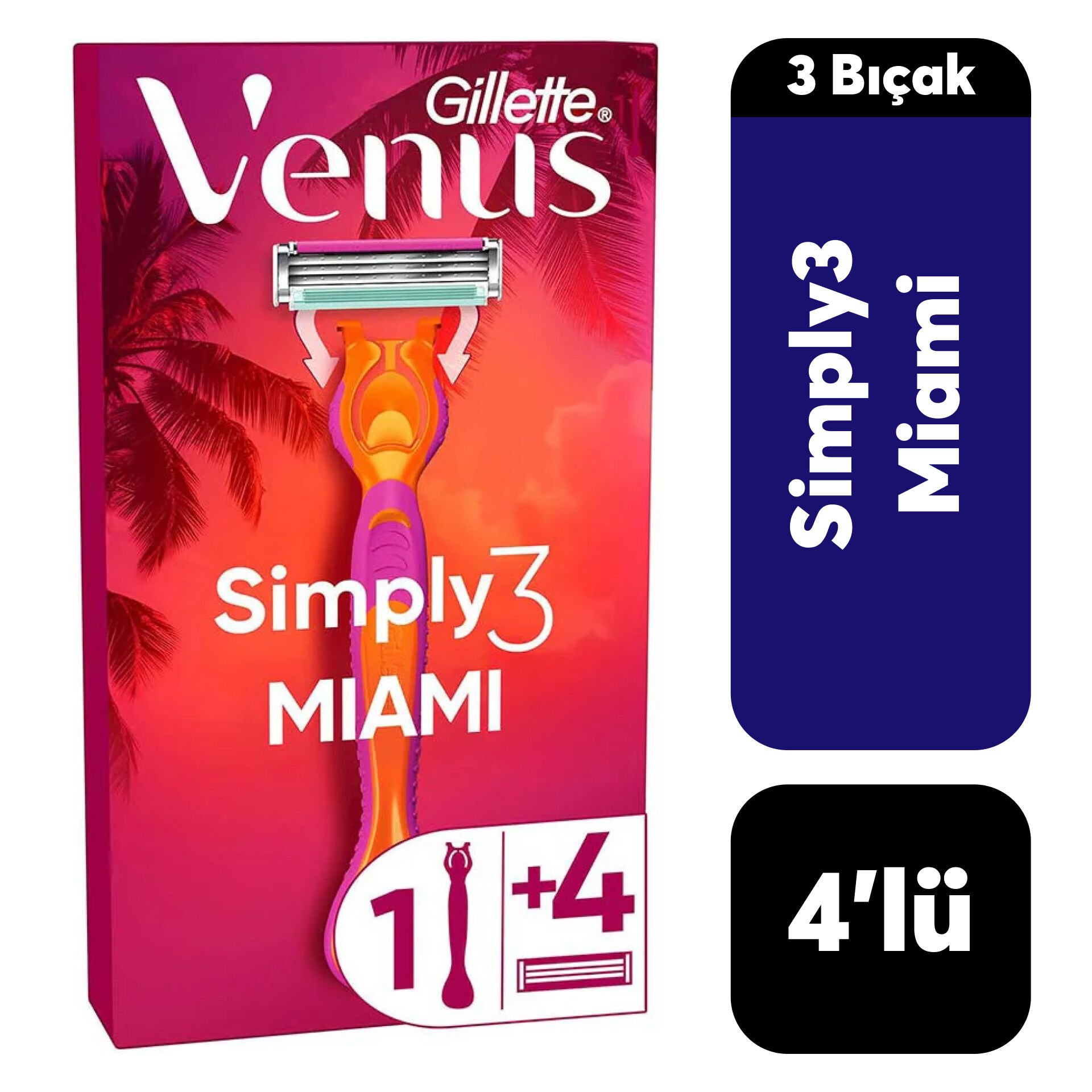 Gillette Venüs 4'lü Simply3 Miami