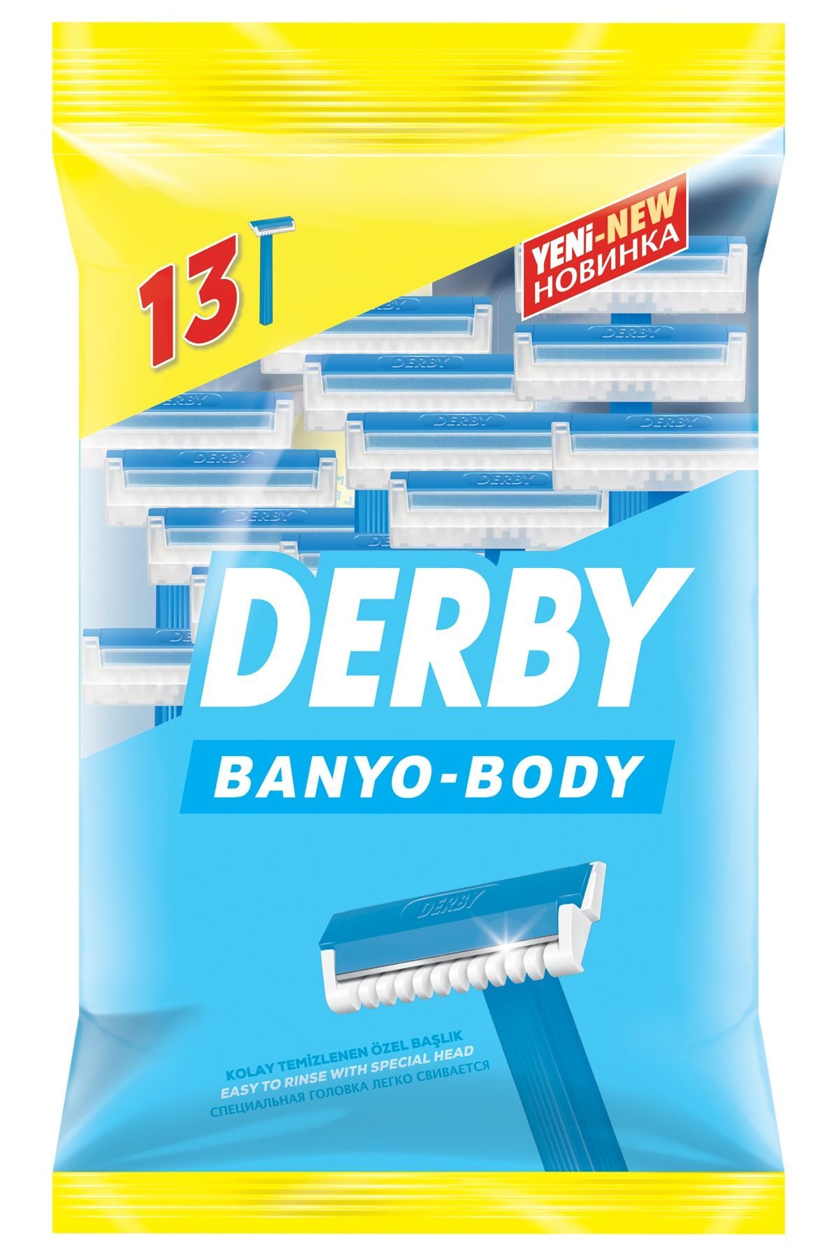 Poşet Derby Banyo 13'lü Kulan-At Tıraş Bıçağı